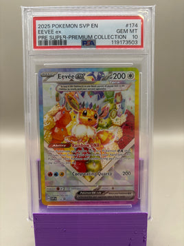 PSA 10 GEM Mint - Eevee #174 Pokémon Prismatic Super Premium Promo, Graded