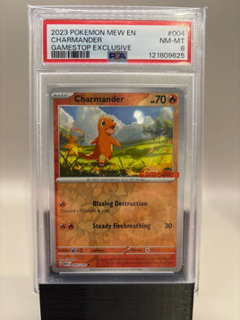 PSA 8 Near Mint/Mint - Charmander  #004 Pokemon Gamestop Exclusive Stamped Promo, Graded