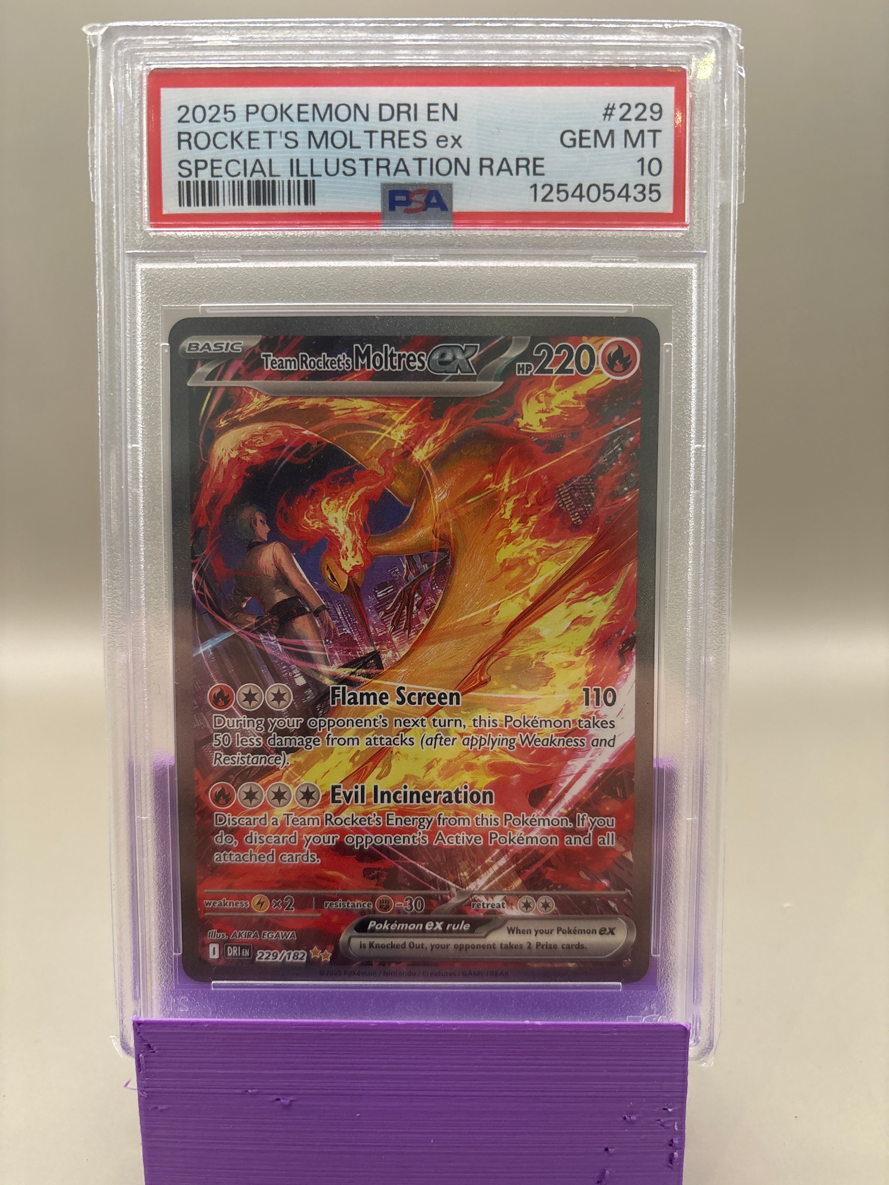 PSA 10 GEM Mint - Rocket's Moltres #229 Pokémon Destined Rivals