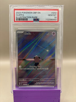 PSA 10 GEM Mint - Cleffa #202 Pokémon Obsidian Flames, Graded