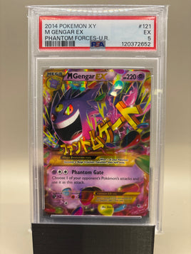 PSA 5 Excellent - M Gengar Ex #121 Pokemon Phantom Forces , Graded
