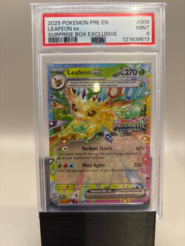 PSA 9 Mint - Leafeon Ex #006 Pokémon Prismatic Surprise Box Exclusive Promo, Graded