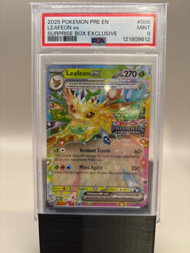 PSA 9 Mint - Leafeon Ex #006 Pokémon Prismatic Surprise Box Exclusive Promo, Graded