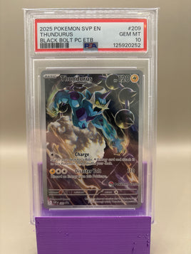 PSA 10 GEM Mint - Thundurus #209 Pokémon Center Black Bolt ETB Promo, Graded
