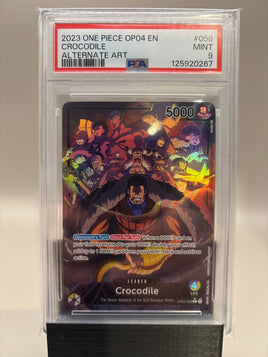 PSA 9 Mint - Crocodile #058 One Piece OP04 Alt Art, Graded
