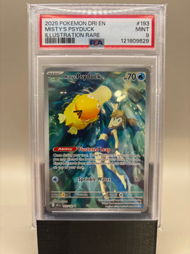 PSA 9 Mint - Misty's Psyduck #193 Pokemon Destined Rivals, Graded
