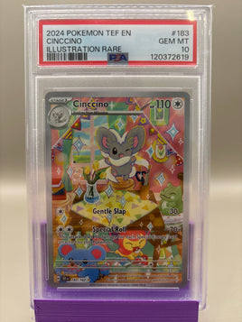 PSA 10 GEM Mint - Cinccino #183 Pokémon Temporal Forces, Graded
