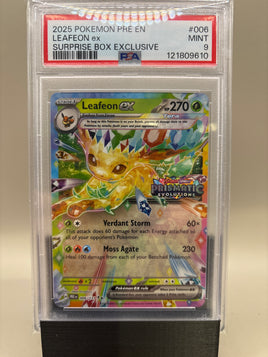 PSA 9 Mint - Leafeon Ex #006 Pokémon Suprise Box Exclusive, Graded