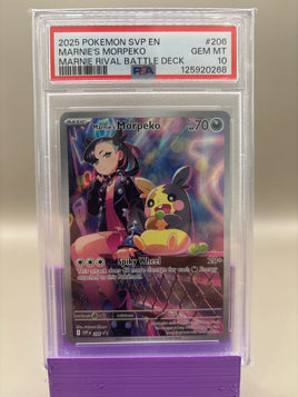 PSA 10 GEM Mint - Marnie's Morpeko #206 Pokémon Rival Battle Deck, Graded