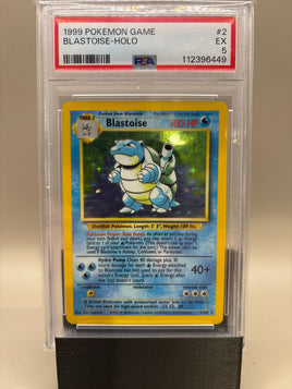 PSA 5 Excellent -Blastoise - Holo #2 Pokémon 1999, Graded