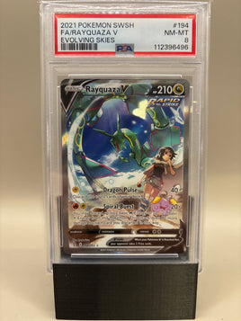 PSA 8 Near Mint/Mint -Rayquaza V #194 Pokémon Evolving Skies, Graded